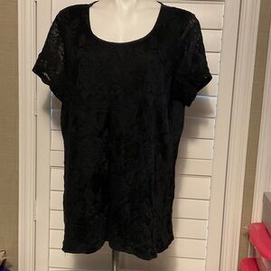 Chic Black Lace Women's Blouse